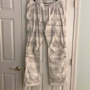 Sean John White Gray Pattern Cargo Pants Size 38